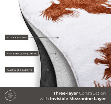 Chestnut Brown & White Faux Cowhide Rug