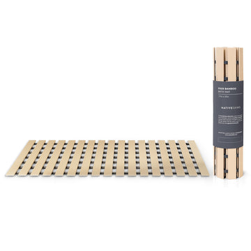 Beige Faux Bamboo Bath Mat