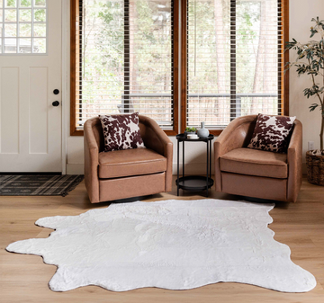 Cloud White Faux Cowhide Rug