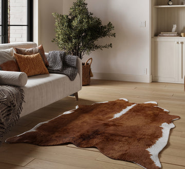 Hawthorn Brown Faux Cowhide Rug