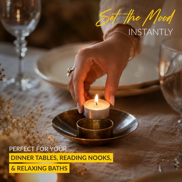 Halo Brass Tea Light Candle Holders