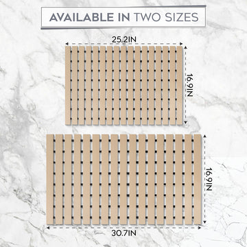 Beige Faux Bamboo Bath Mat