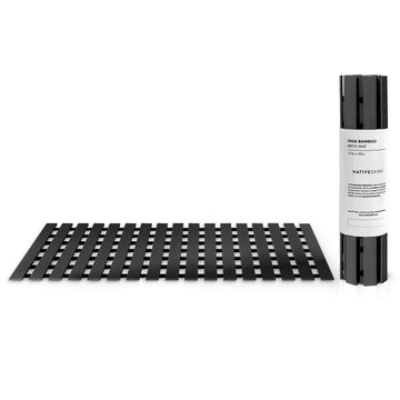 Black Faux Bamboo Bath Mat